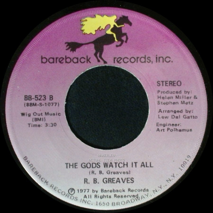 R. B. Greaves - Who's Watching The Baby (Margie) / The Gods Watch It All side B