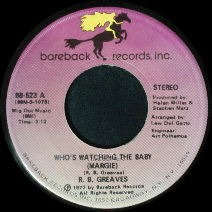 R. B. Greaves - Who's Watching The Baby (Margie) / The Gods Watch It All side B