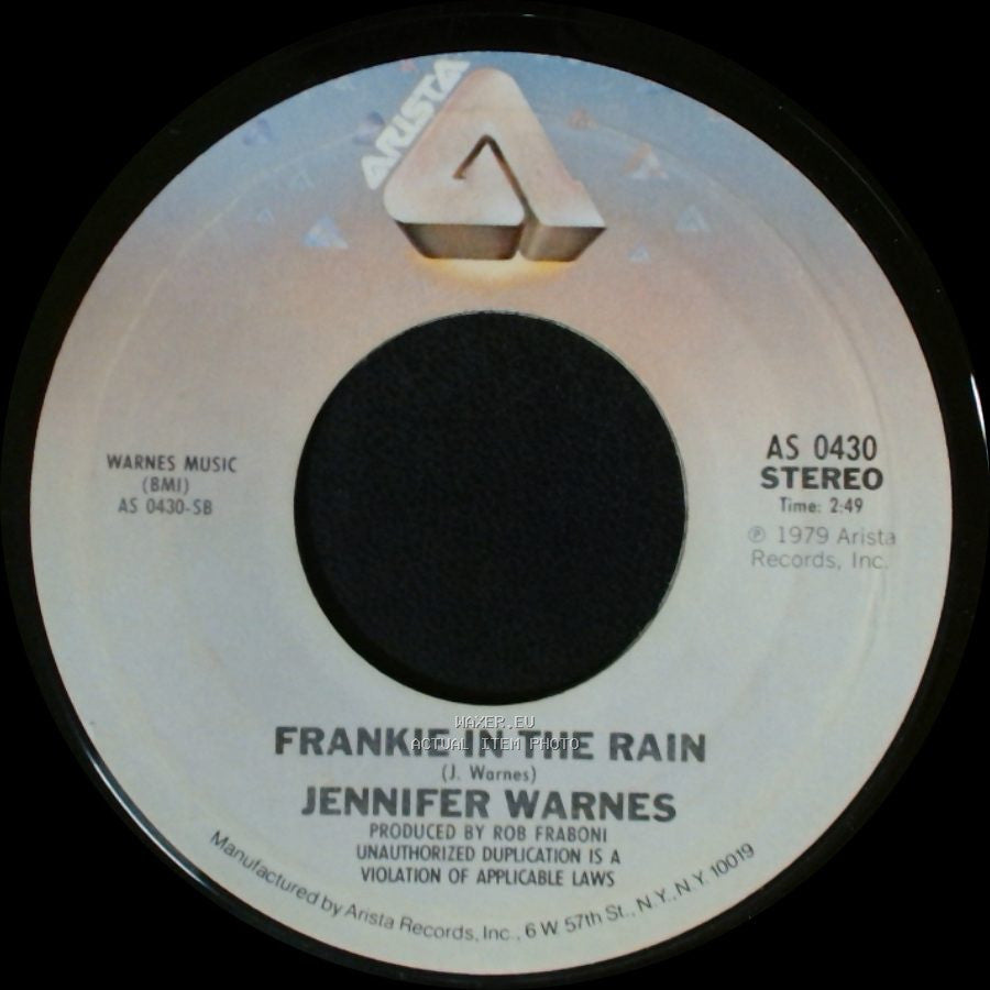 Jennifer Warnes - I Know A Heartache When I See One / Frankie In The Rain side B