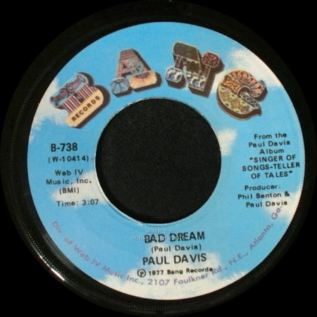 Paul Davis - Sweet Life / Bad Dream side B