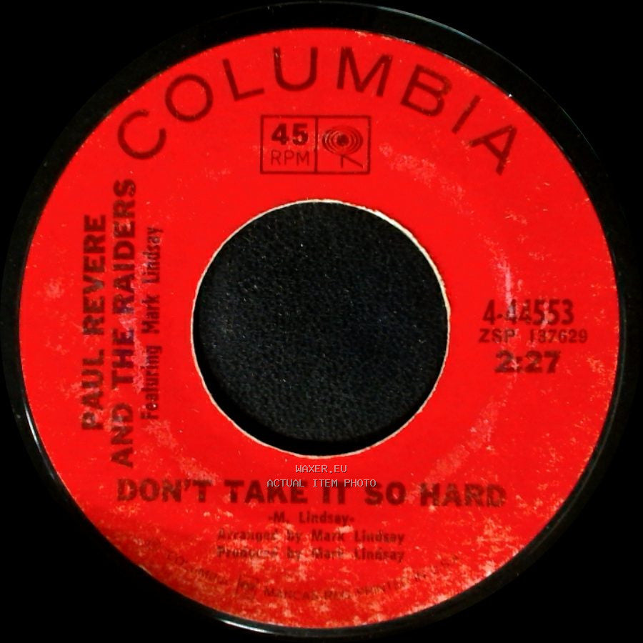 Paul Revere And The Raiders / Paul Revere And The Raiders Featuring Mark Lindsay - Don't Take It So Hard / Observation From Flight 285 (In 3/4 Time) side A