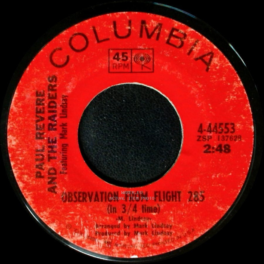 Paul Revere And The Raiders / Paul Revere And The Raiders Featuring Mark Lindsay - Don't Take It So Hard / Observation From Flight 285 (In 3/4 Time) side B