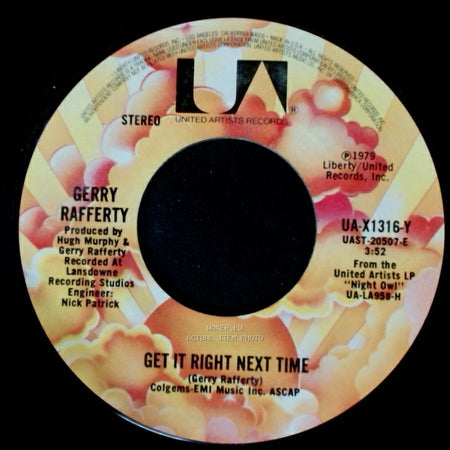 Gerry Rafferty - It's Gonna Be A Long Night / Get It Right Next Time side B