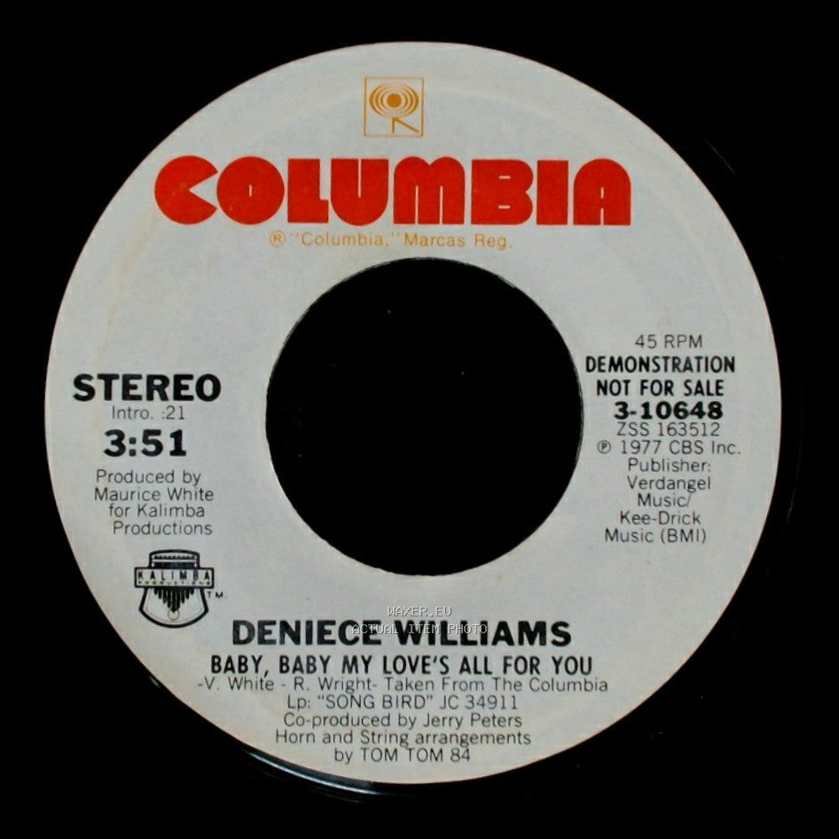Deniece Williams - Baby, Baby My Love's All For You / Baby, Baby My Love's All For You side B