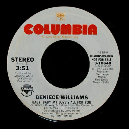 Deniece Williams - Baby, Baby My Love's All For You / Baby, Baby My Love's All For You side B