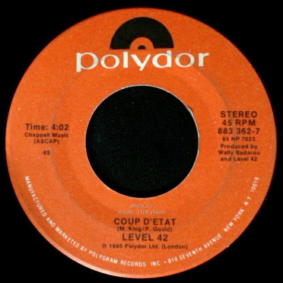 Level 42 - Coup D'etat / Something About You side A