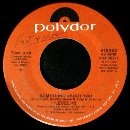Level 42 - Coup D'etat / Something About You side B