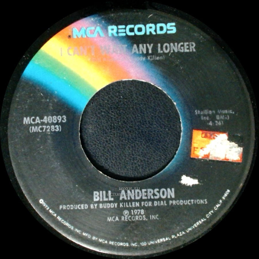 Bill Anderson - Joanna / I Can't Wait Any Longer side B