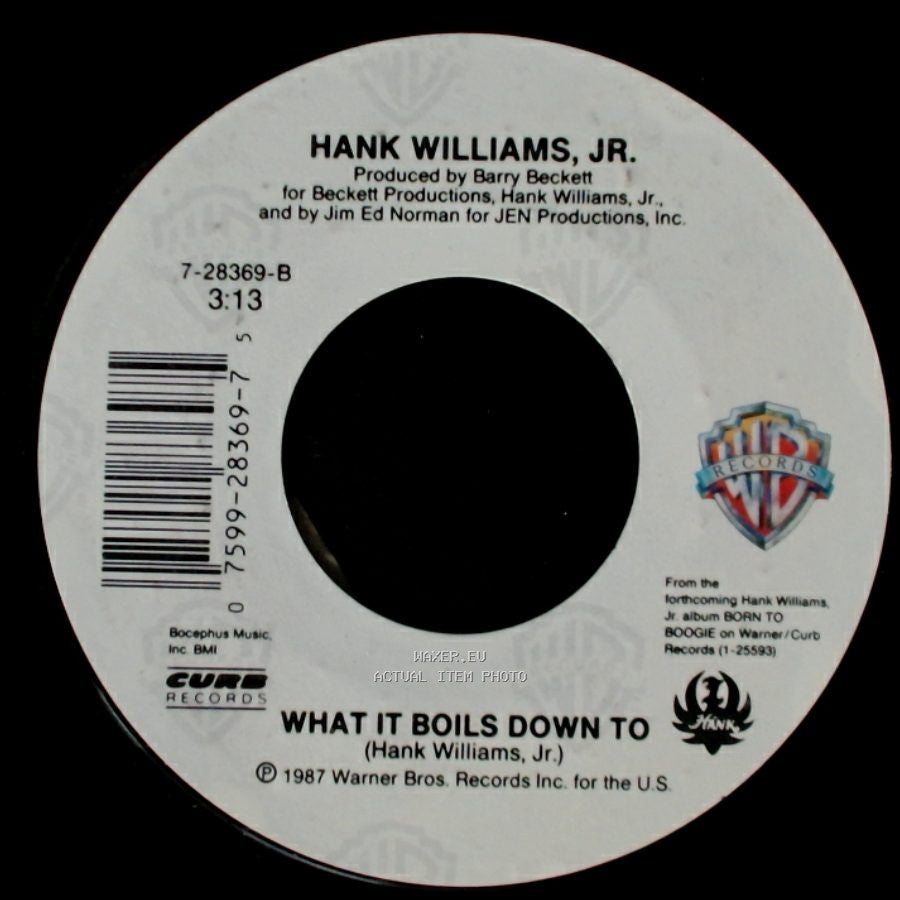 Hank Williams, Jr. - Born To Boogie / What It Boils Down To side B