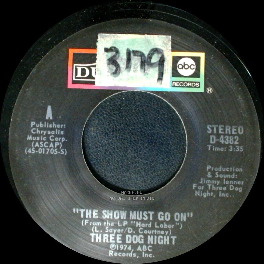 Three Dog Night - "On The Way Back Home" / The Show Must Go On side B