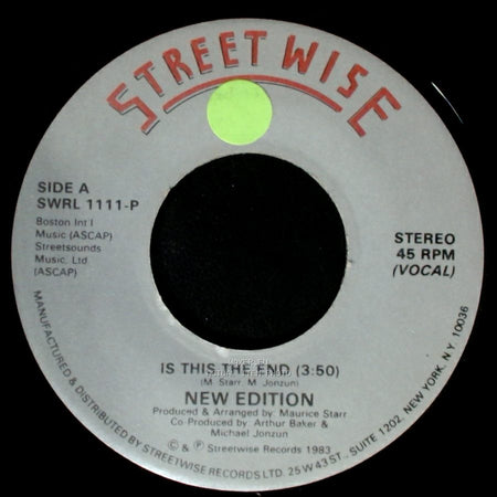 New Edition - Is This The End / Is This The End side A