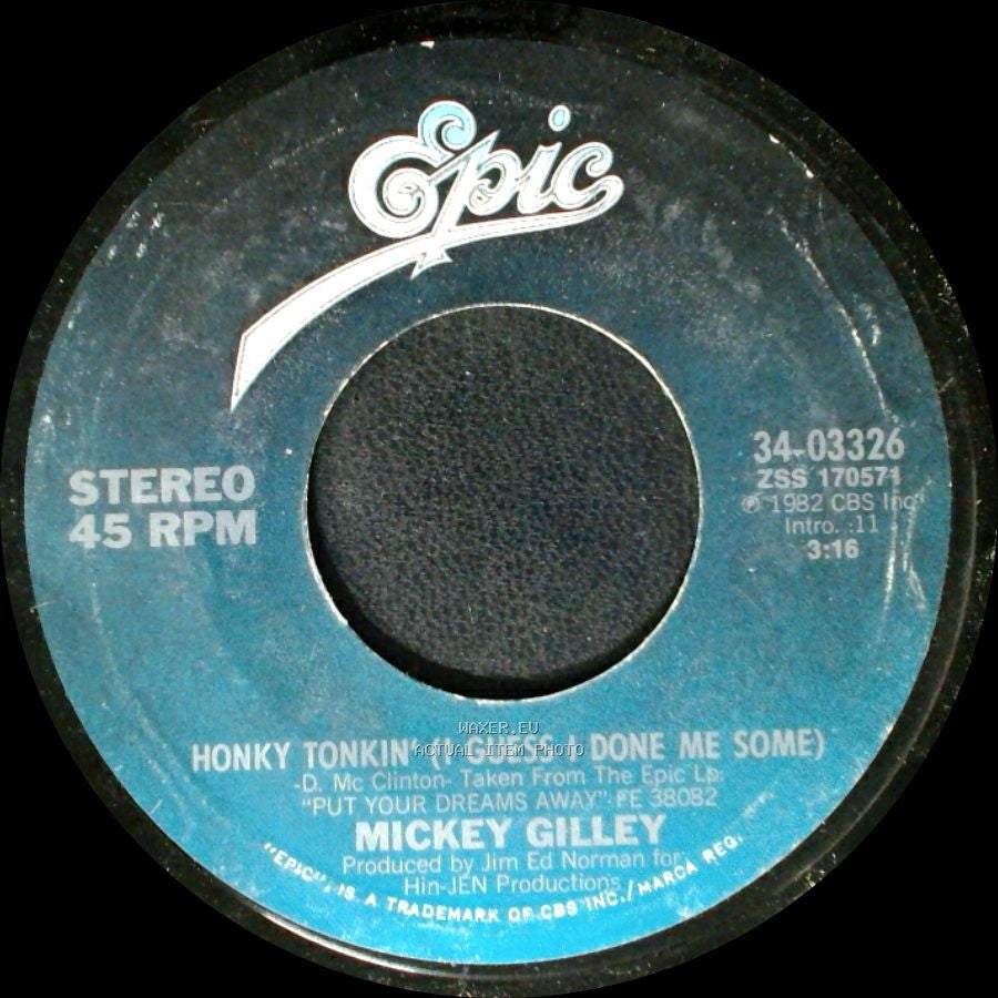 Mickey Gilley - Honky Tonkin' (I Guess I Done Me Some) / Talk To Me side A