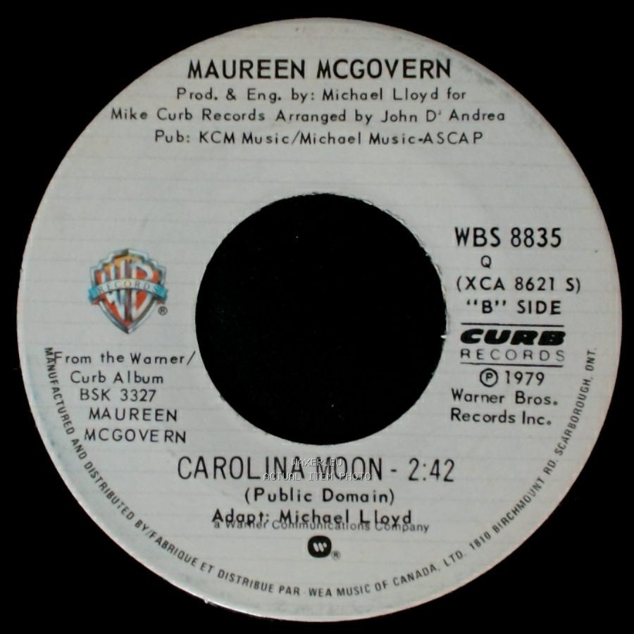 Maureen Mcgovern - Different Worlds (Theme From The Paramount Tv Series "Angie") / Carolina Moon side B