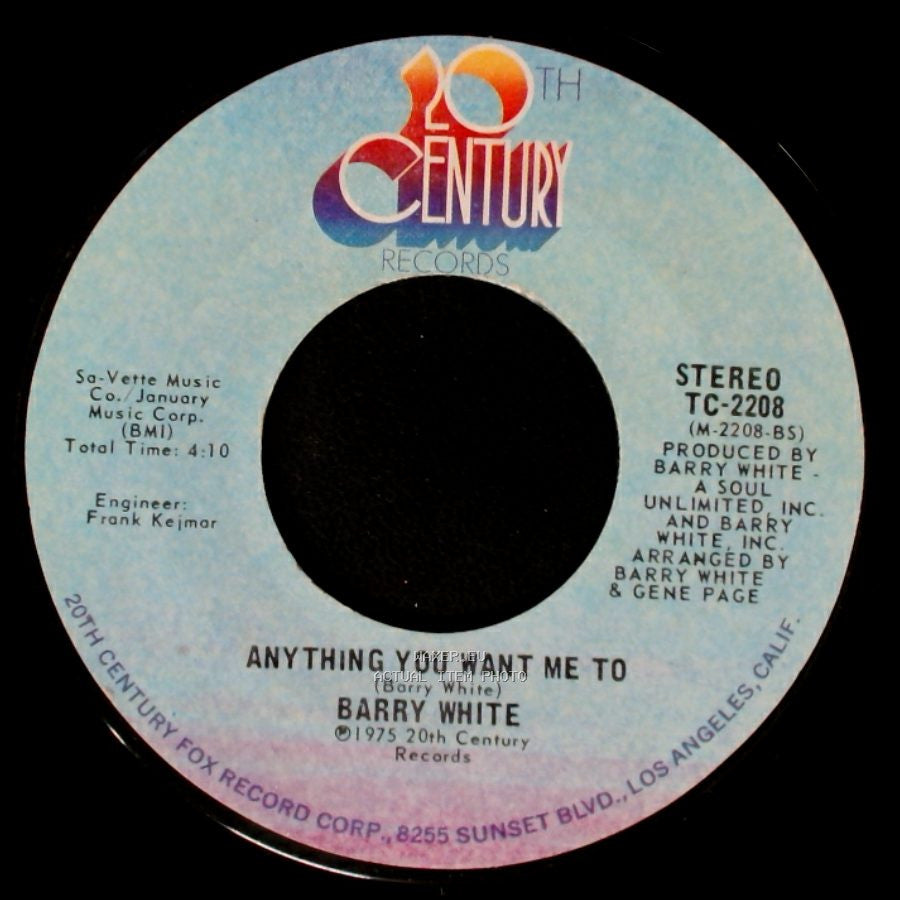 Barry White - Anything You Want Me To / I'll Do For You Anything You Want Me To side A