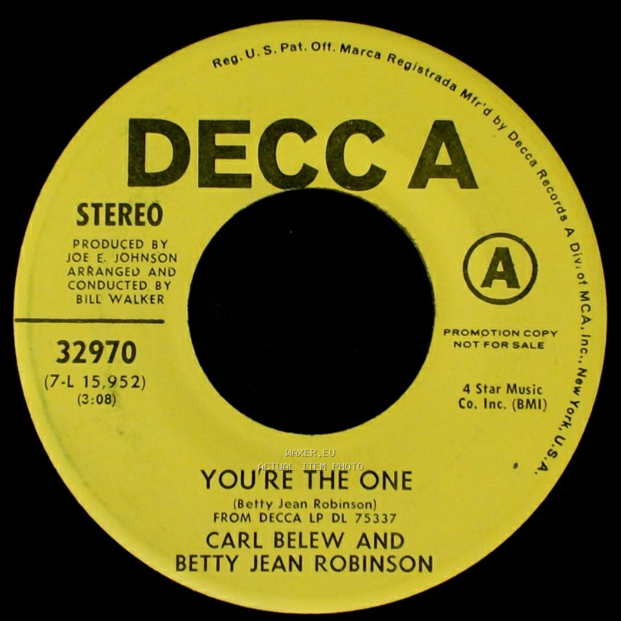 Carl Belew And Betty Jean Robinson - Lucky Ol' Me / You're The One side B