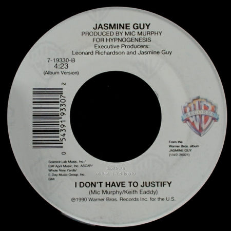 Jasmine Guy - Just Want To Hold You / I Don't Have To Justify side B