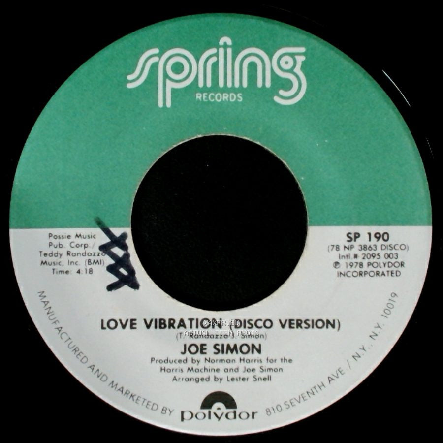 Joe Simon - Love Vibration (Disco Version) / Love Vibration side A