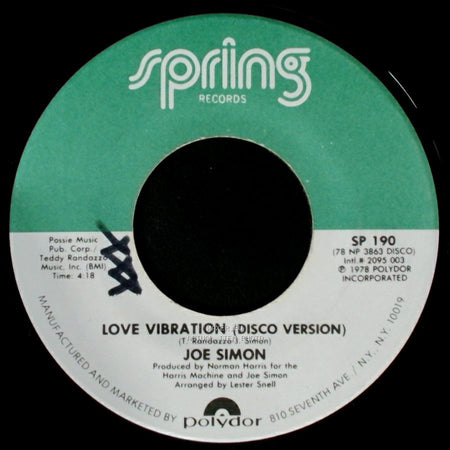 Joe Simon - Love Vibration (Disco Version) / Love Vibration side A