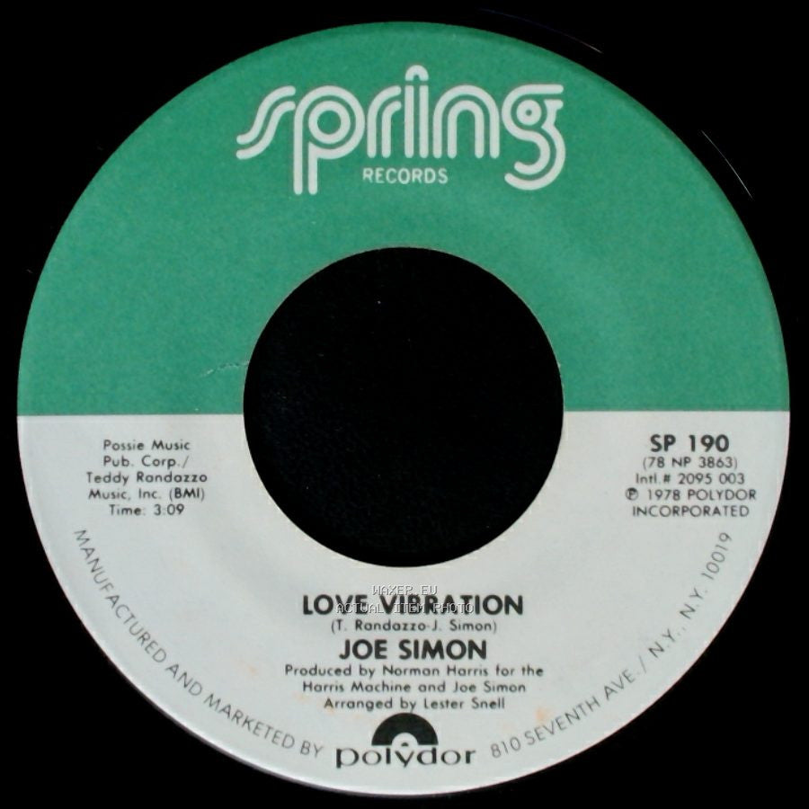 Joe Simon - Love Vibration (Disco Version) / Love Vibration side B