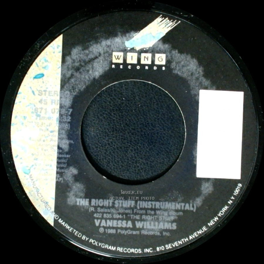 Vanessa Williams - The Right Stuff (Instrumental) / Dreamin' side A