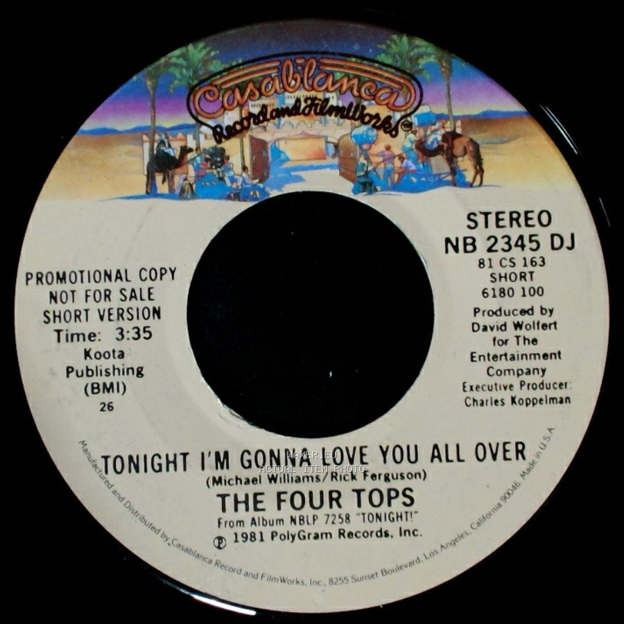 The Four Tops - Tonight I'm Gonna Love You All Over / Tonight I'm Gonna Love You All Over side A