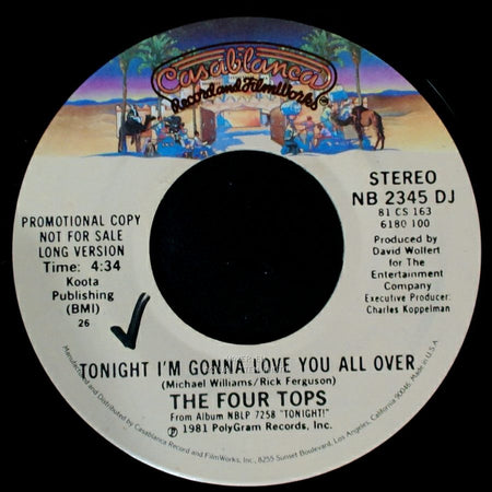 The Four Tops - Tonight I'm Gonna Love You All Over / Tonight I'm Gonna Love You All Over side B