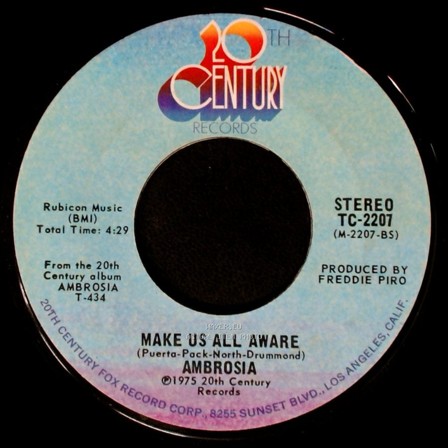Ambrosia - Holdin' On To Yesterday / Make Us All Aware side B