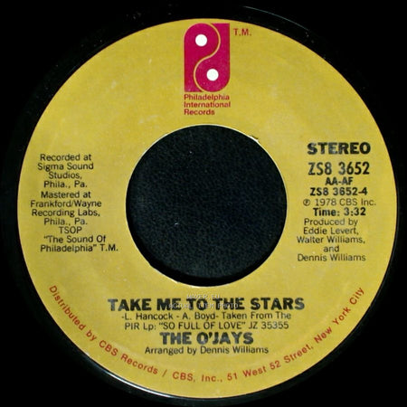The O'jays - Brandy / Take Me To The Stars side B