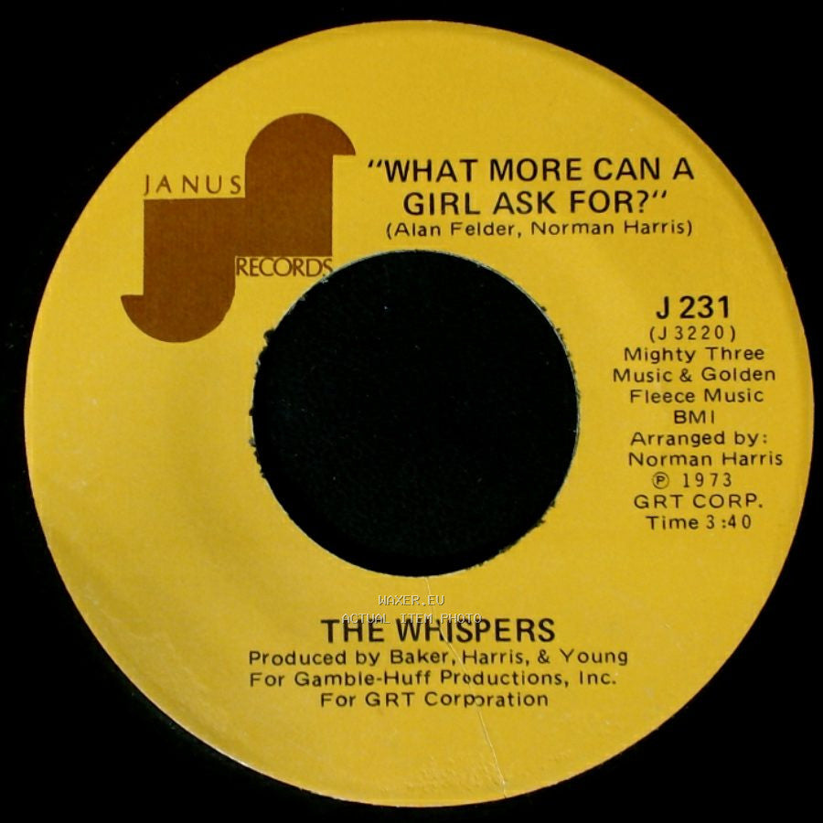 The Whispers - A Mother For My Children / "What More Can A Girl Ask For?" side B