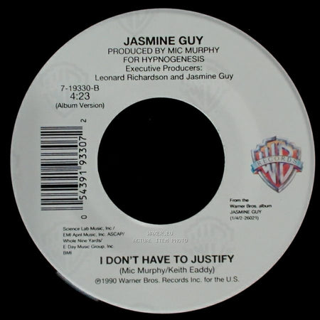 Jasmine Guy - Just Want To Hold You / I Don't Have To Justify side B