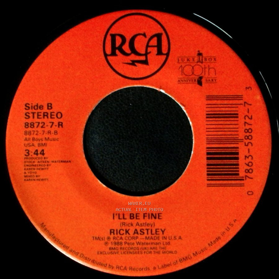Rick Astley - Giving Up On Love / I'll Be Fine side B