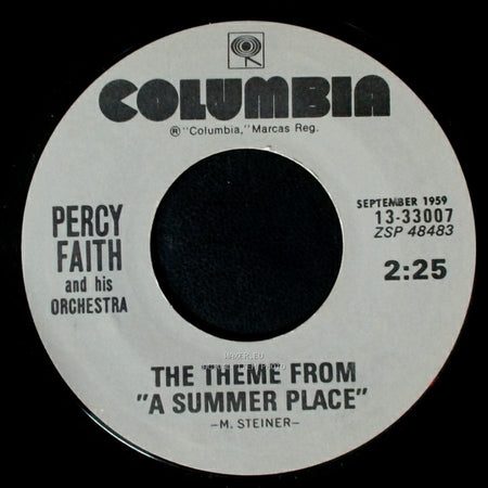 Percy Faith And His Orchestra - The Theme From "A Summer Place" / The Song From Moulin Rouge (Where Is Your Heart) side A