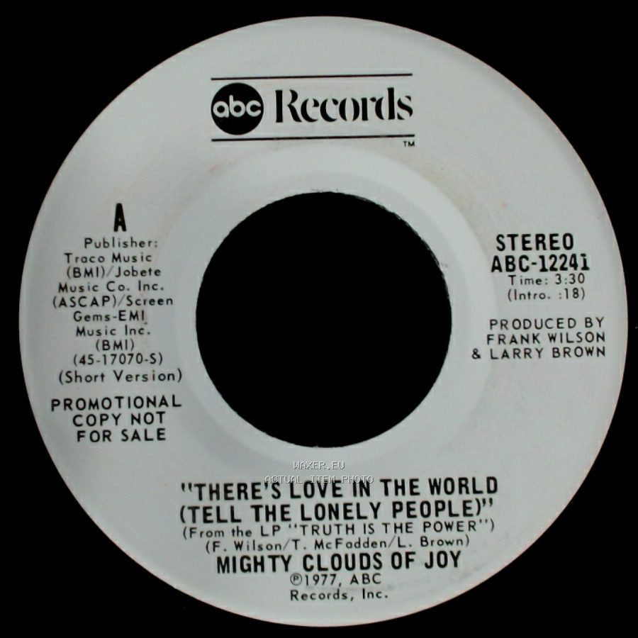 Mighty Clouds Of Joy - There's Love In The World (Tell The Lonely People) / There's Love In The World (Tell The Lonely People) side B