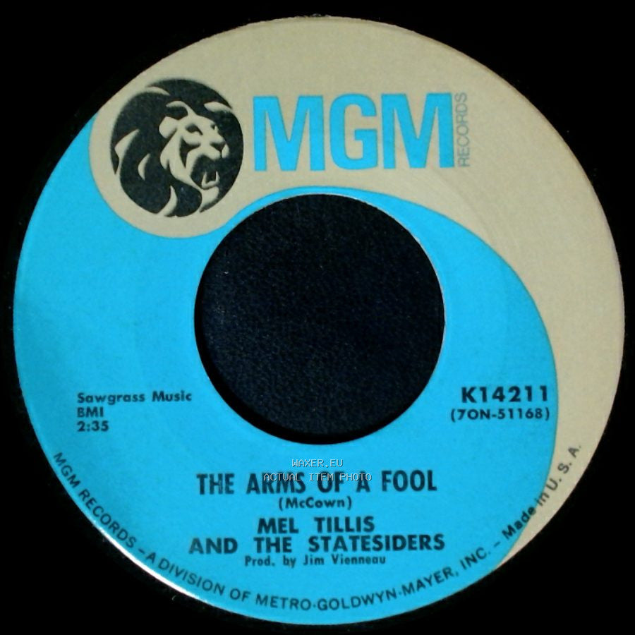 Mel Tillis And The Statesiders - Veil Of White Lace / The Arms Of A Fool side B