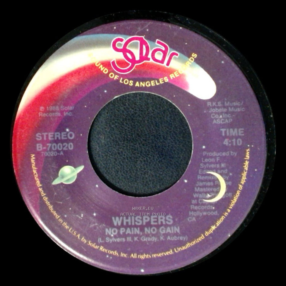 Whispers - No Pain, No Gain / No Pain, No Gain (Instr.) side A