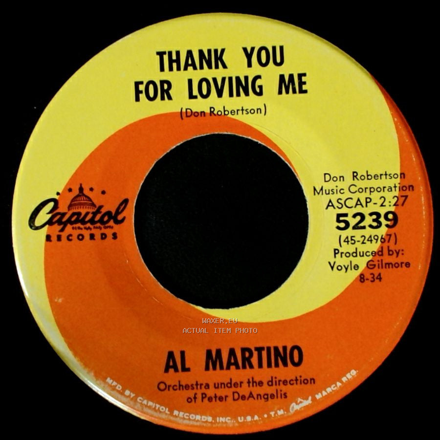 Al Martino - Always Together / Thank You For Loving Me side B