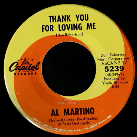 Al Martino - Always Together / Thank You For Loving Me side B