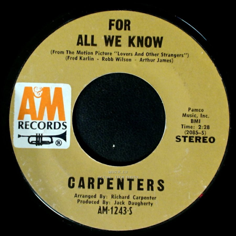 Carpenters - For All We Know / Don't Be Afraid side A