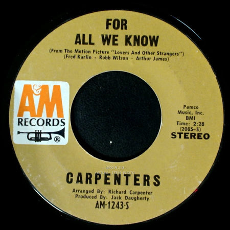 Carpenters - For All We Know / Don't Be Afraid side A
