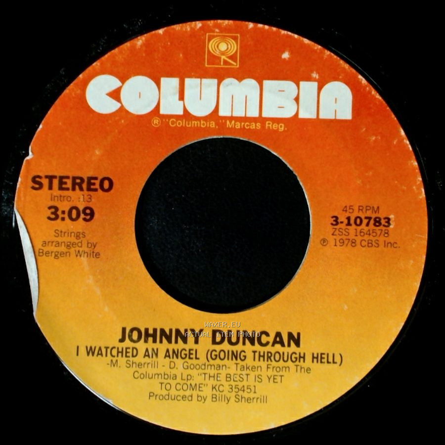 Johnny Duncan - Hello Mexico (And Adios Baby To You) / I Watched An Angel (Going Through Hell) side B