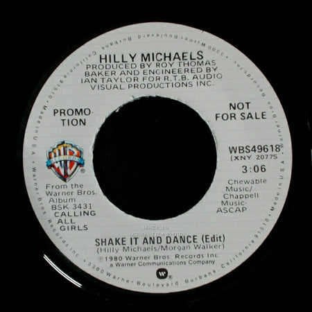 Hilly Michaels - Shake It And Dance (Edit) / Shake It And Dance (Edit) side A
