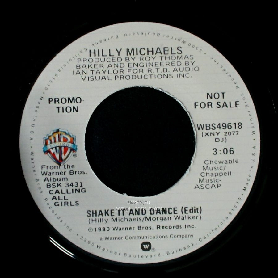 Hilly Michaels - Shake It And Dance (Edit) / Shake It And Dance (Edit) side B