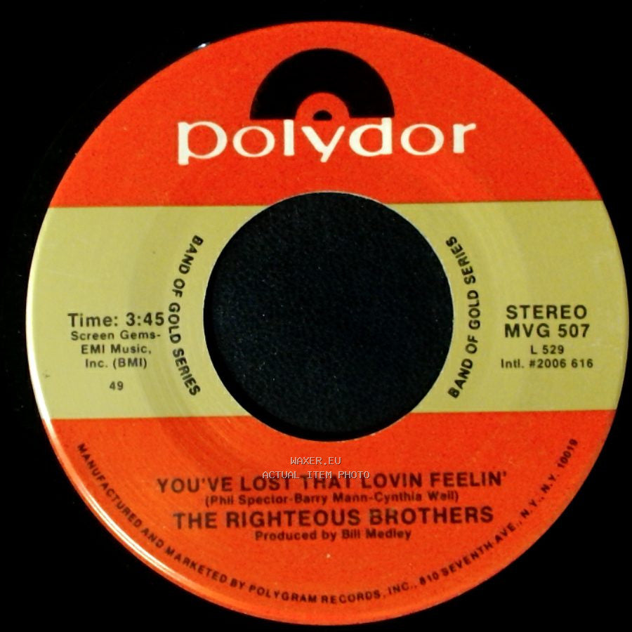 The Righteous Brothers - You've Lost That Lovin Feelin' / (You're My) Soul And Inspiration side A