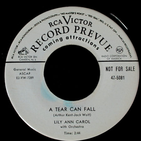 Lily Ann Carol - The Things I Might Have Been / A Tear Can Fall side B