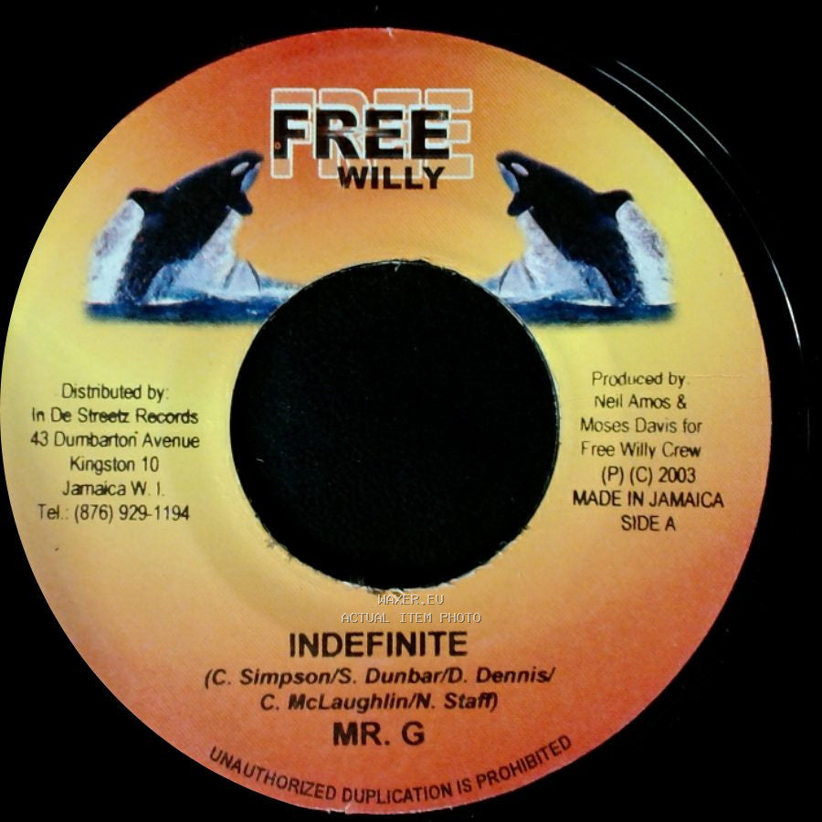 Mr. G / Anthony Cruz - Indefinite / Ready To Ride side A