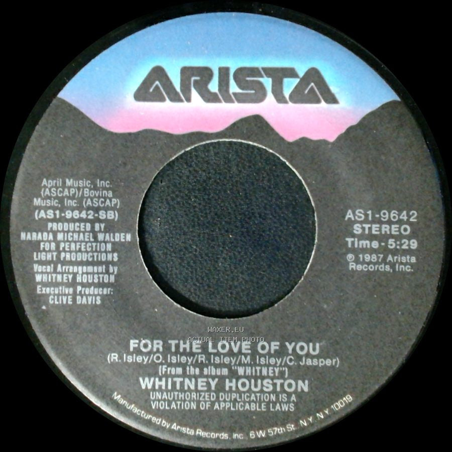 Whitney Houston - For The Love Of You / For The Love Of You side B