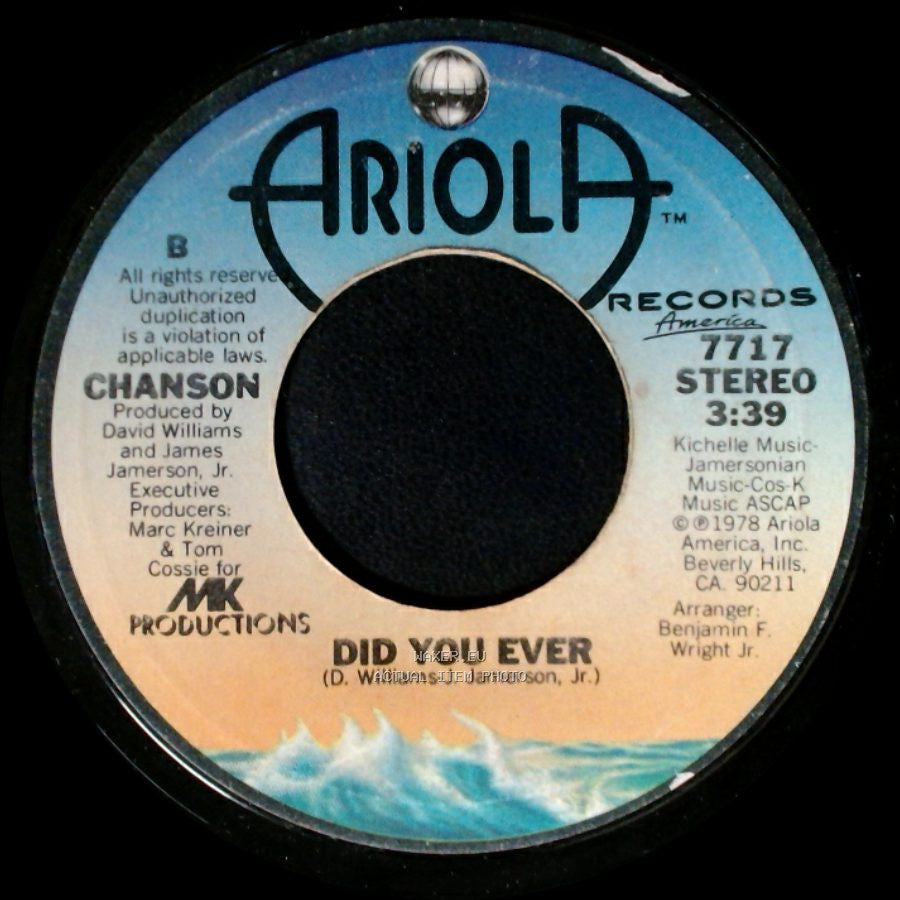 Chanson - Did You Ever / Don't Hold Back side A