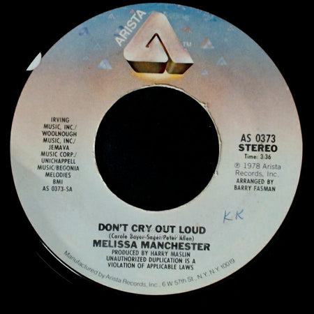 Melissa Manchester - Don't Cry Out Loud / We Had This Time side A