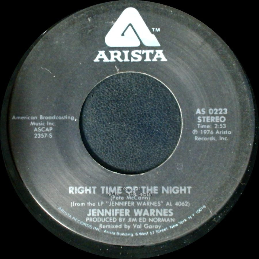 Jennifer Warnes - Daddy Don't Go / Right Time Of The Night side B