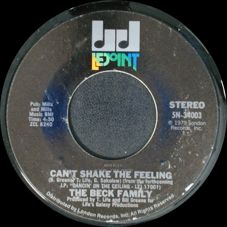 The Beck Family - Nobody But You / Can't Shake The Feeling side B
